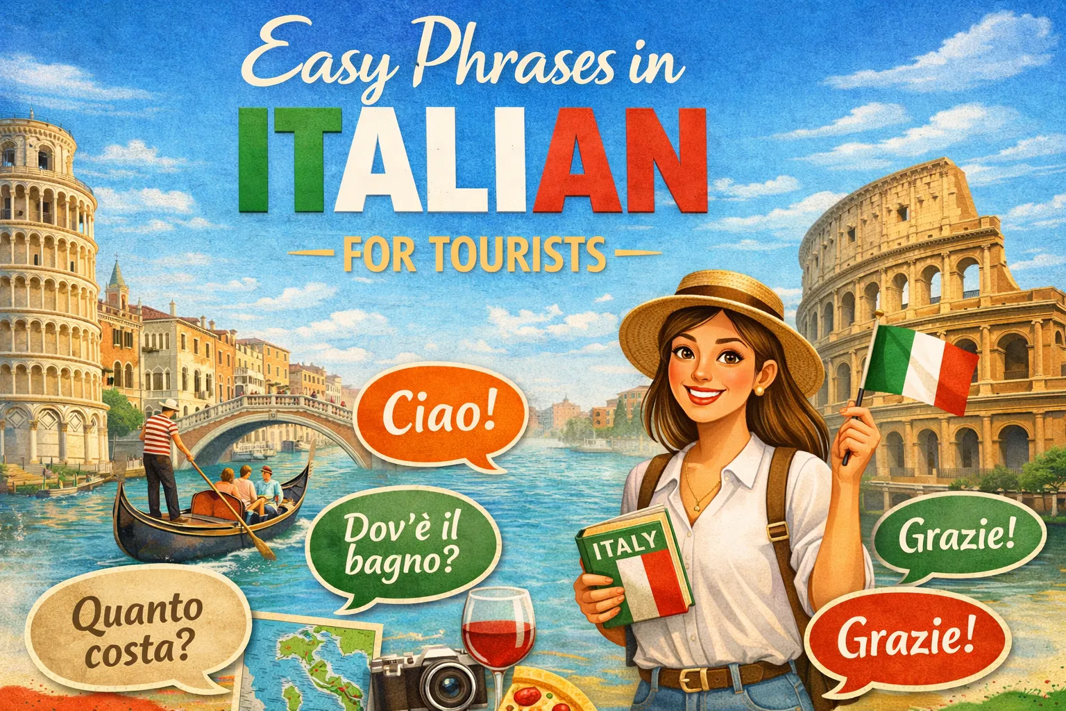 Featured image reads easy phrases in Italian