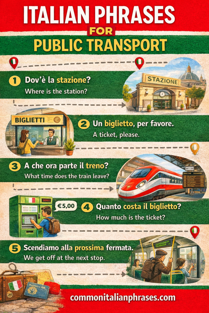 infographic for italian phrases for travel